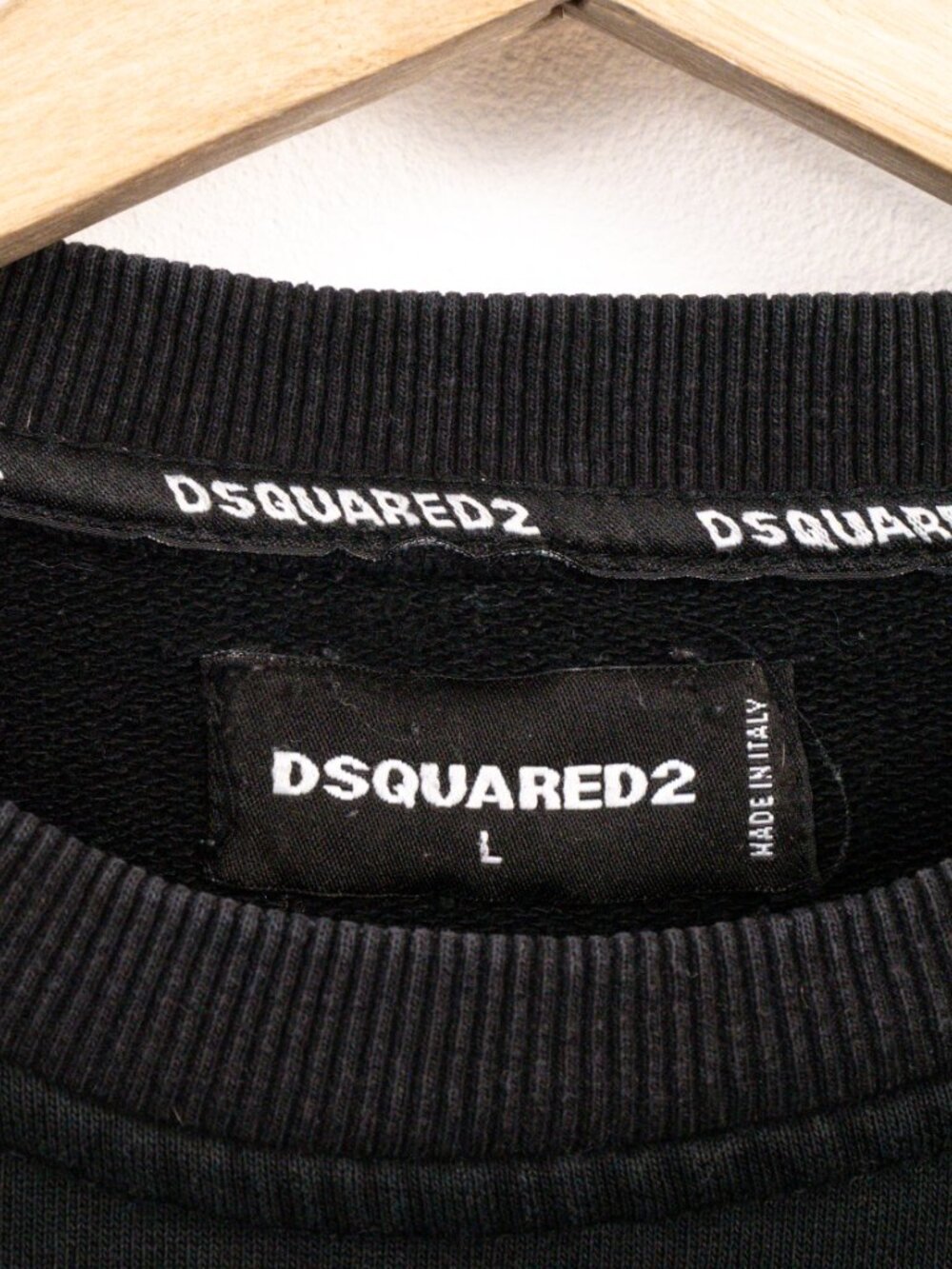 Dsquared2 Icon Outline Print Logo Crewneck Sweatshirt Black Green L - Picture 5 of 7